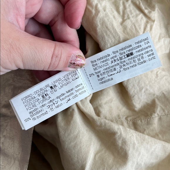 Zara Metallic Gold Dress A Line Holiday with Statement Bow Evening Formal - Picture 8 of 9